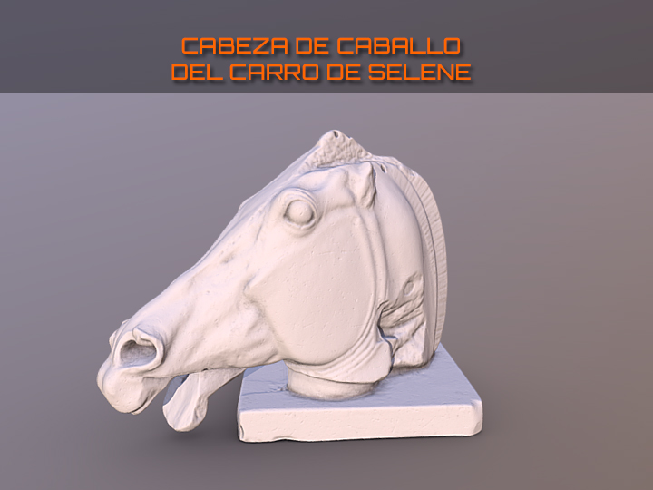 Cabeza de caballo del carro de Selene, Escultura modelo de la asignatura "fundamentos del dibujo",  grado en Bellas Artes. 